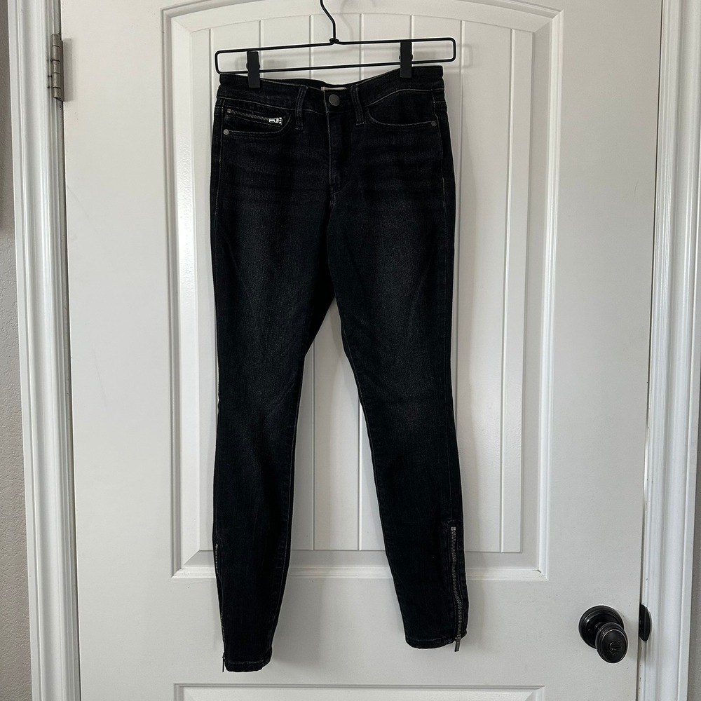 Athleta SculptTek Black Wash Mid Rise Skinny‎ Jeans Petite 0